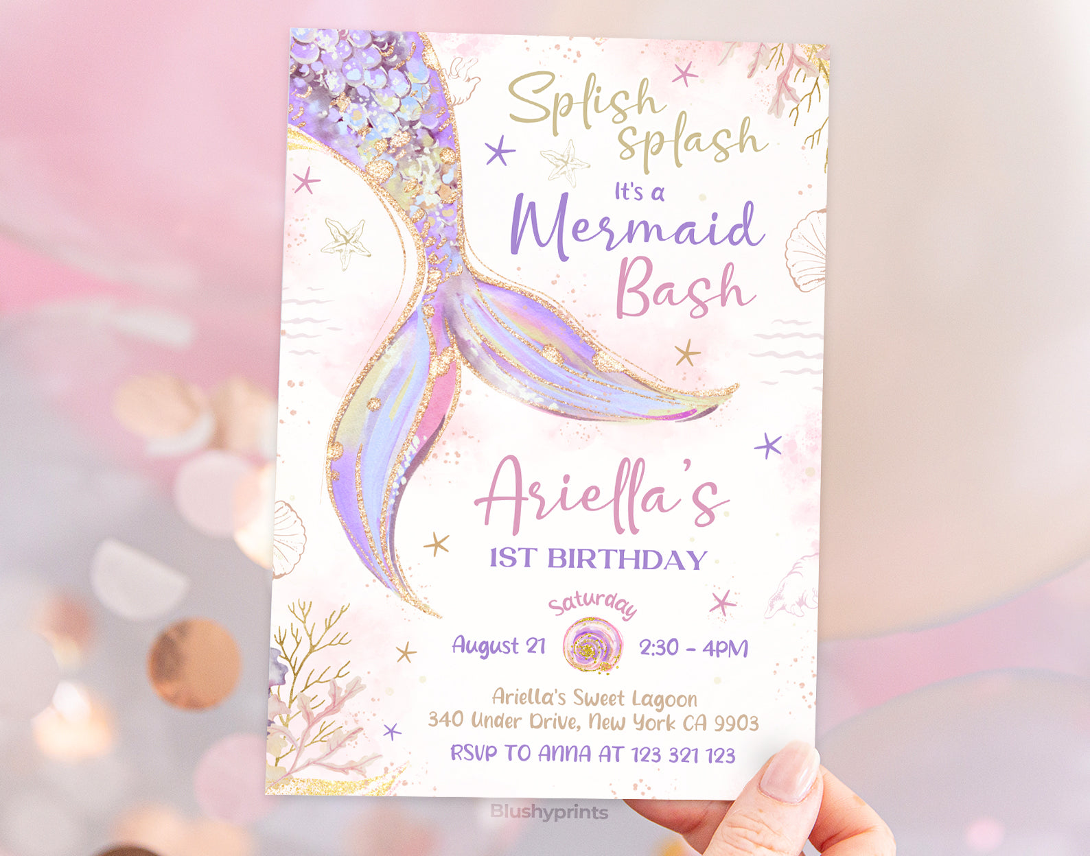 Mermaid Birthday Invitation, Mermaid Party Invite Etemply