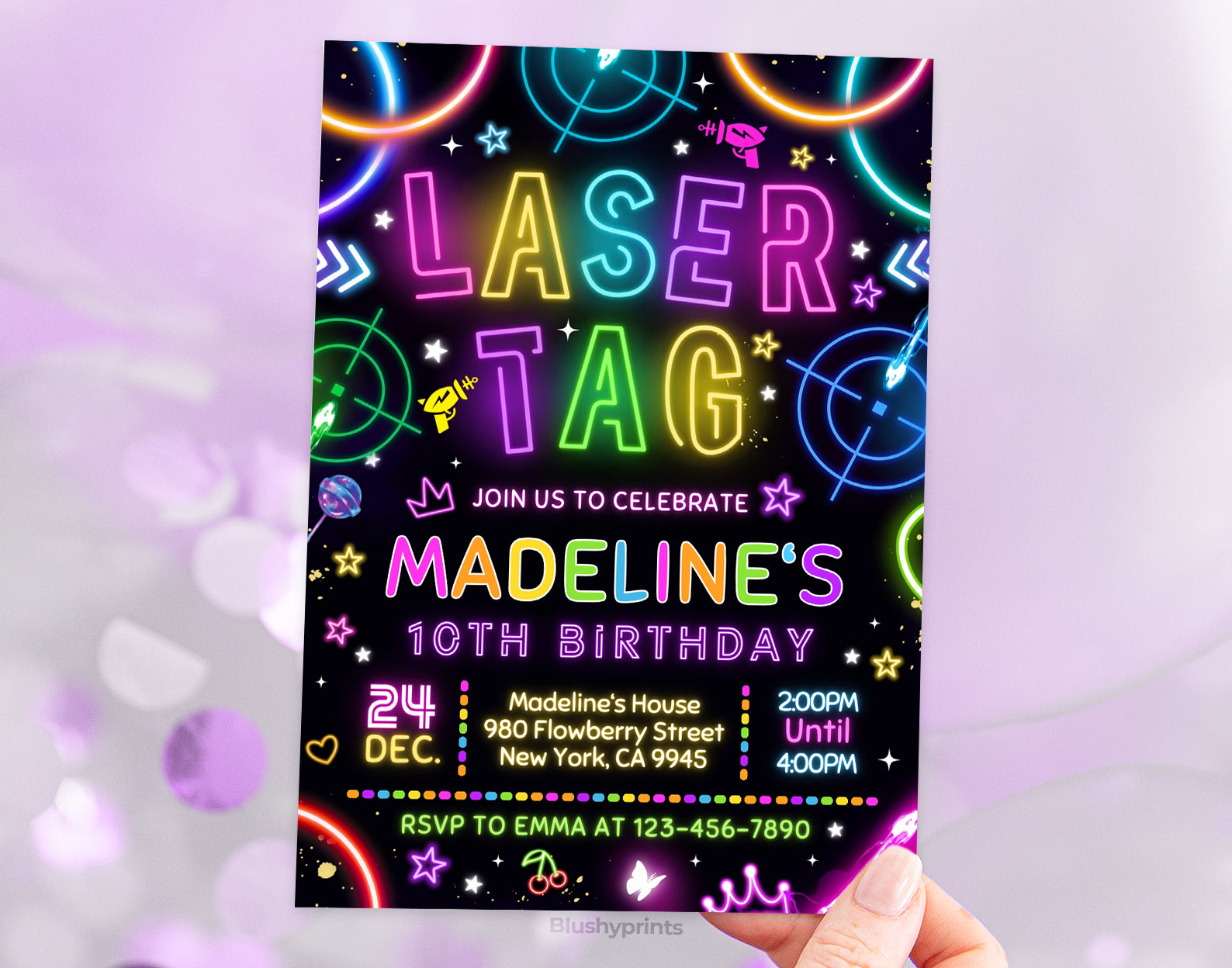 Laser Tag Birthday Invitation Etemply