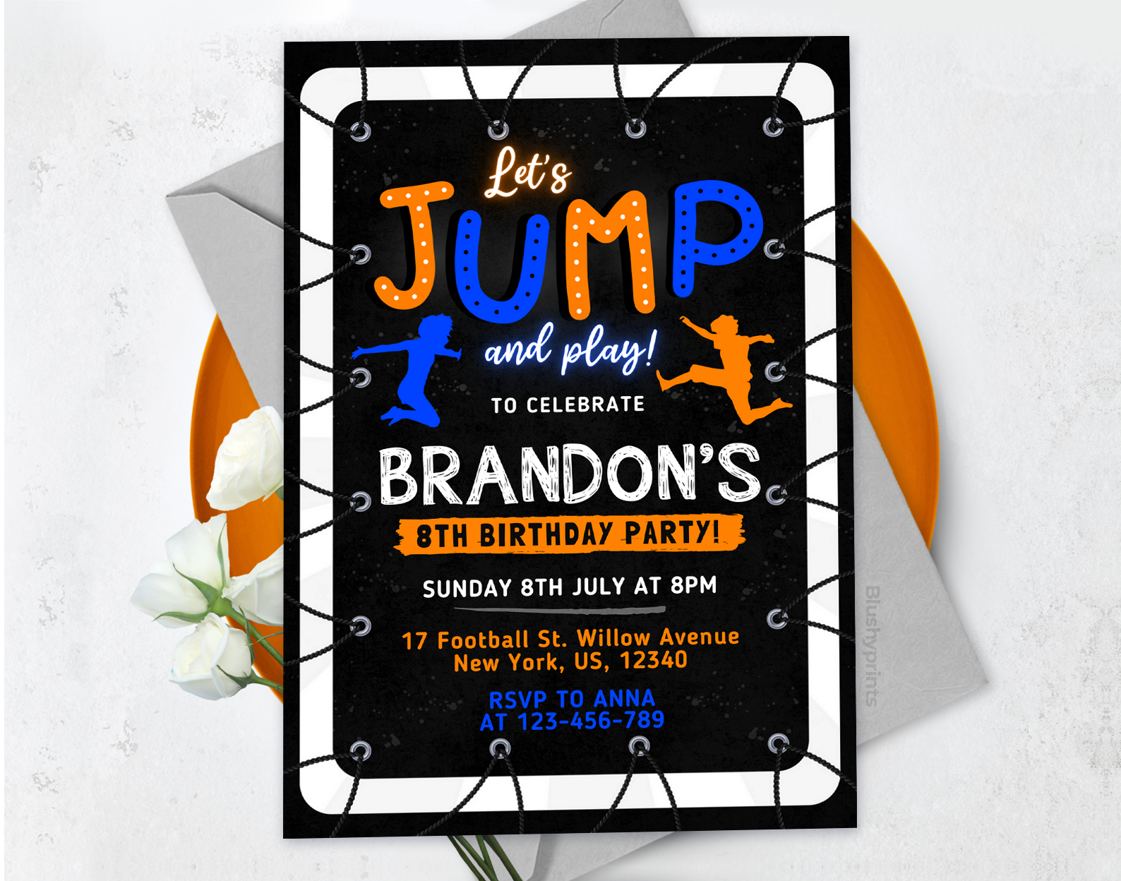 Jump Birthday Invitation Etemply