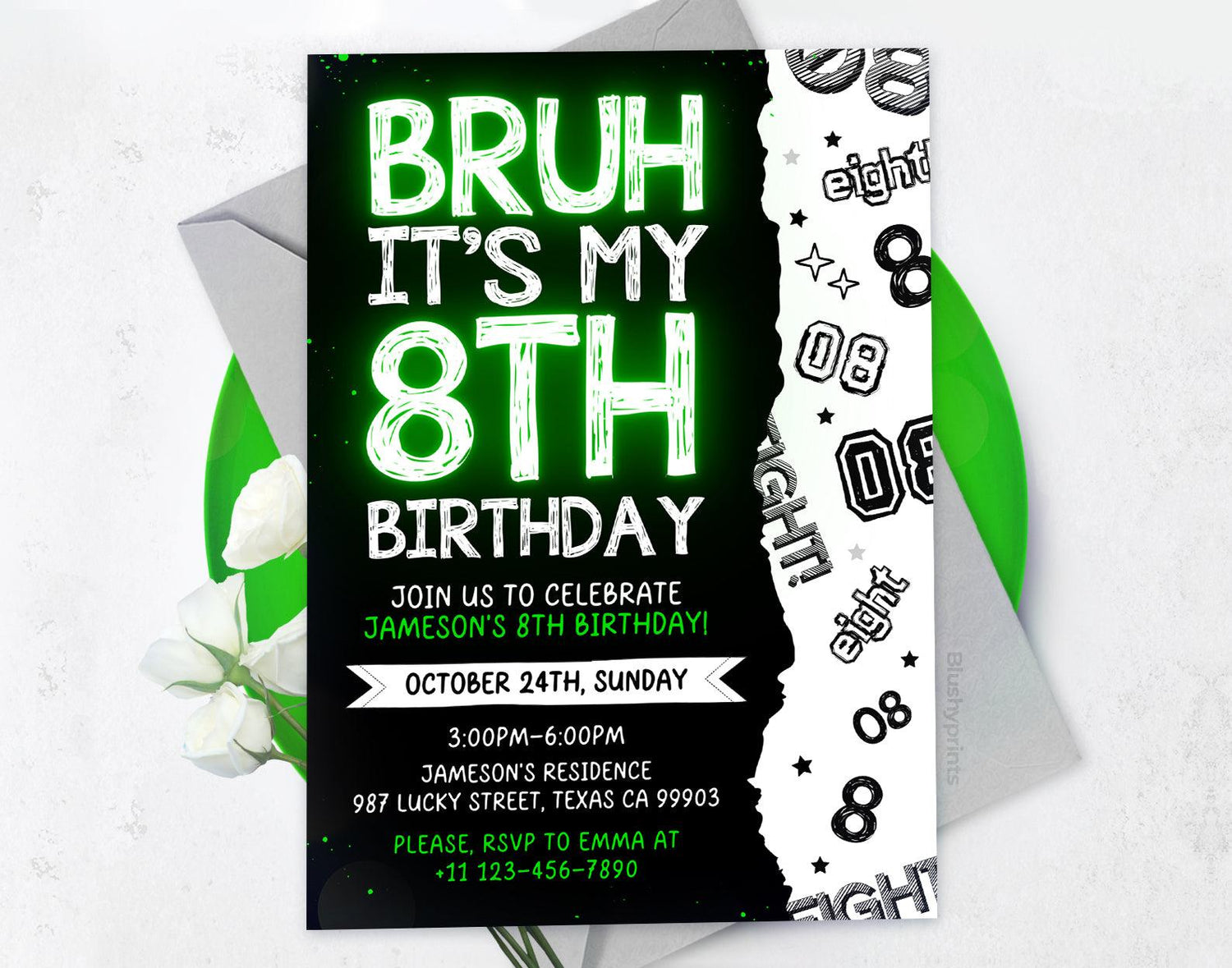 8th Birthday Invitations