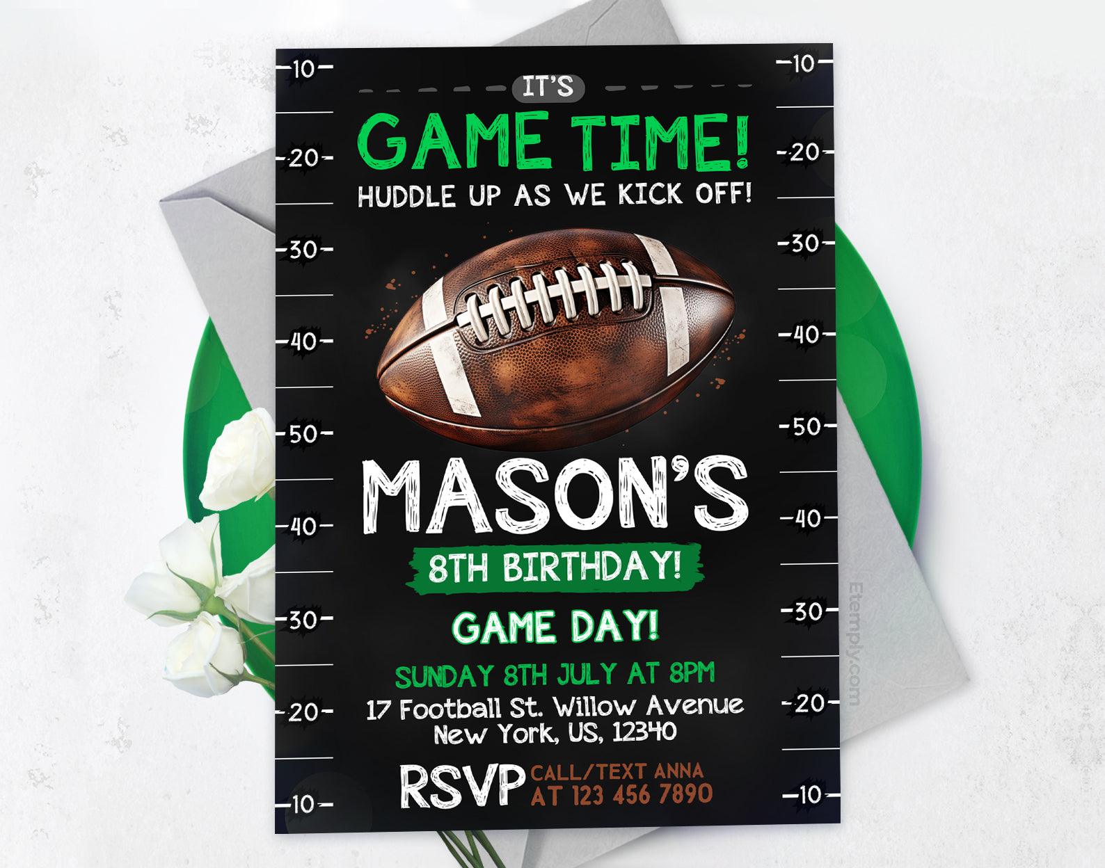 Football Birthday Invitation Etemply