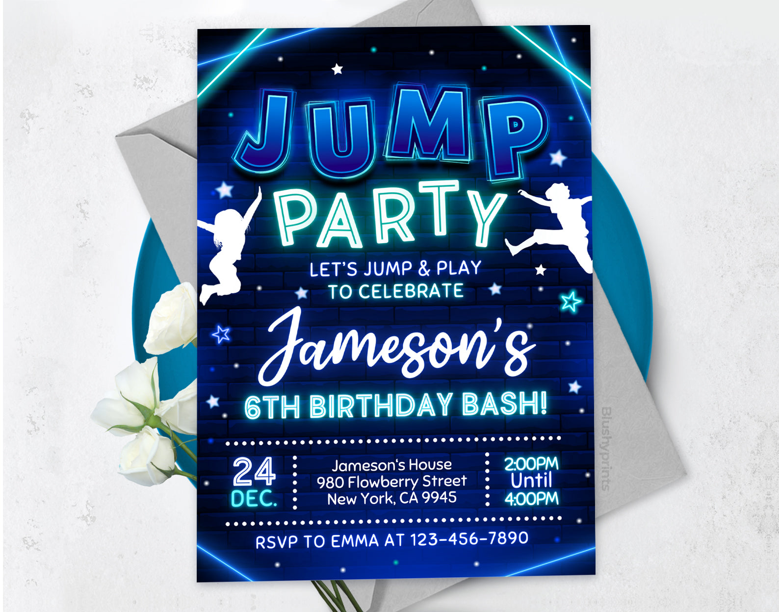 Jump Birthday Invitation Etemply