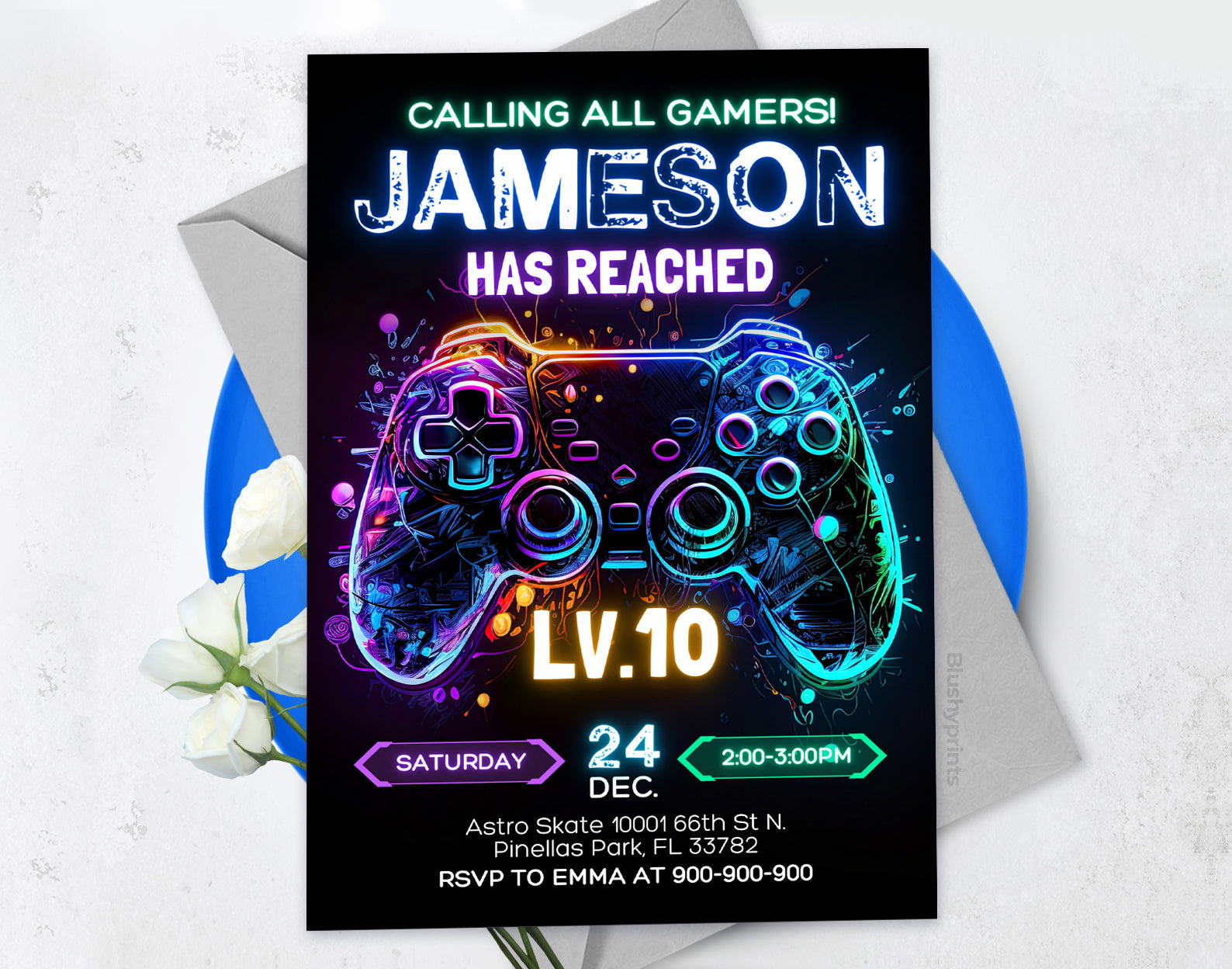 Game Birthday Invitation Etemply