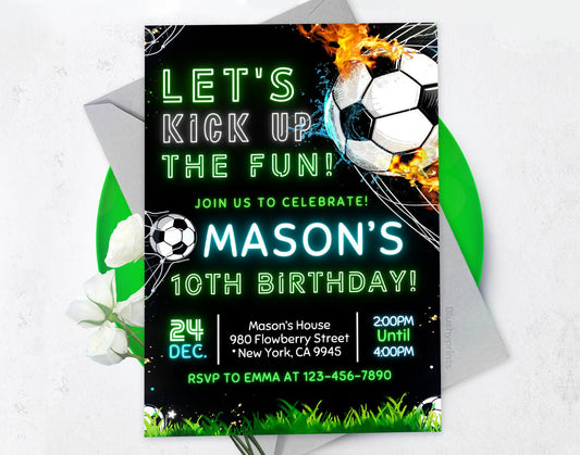 Soccer Birthday Invitation Etemply