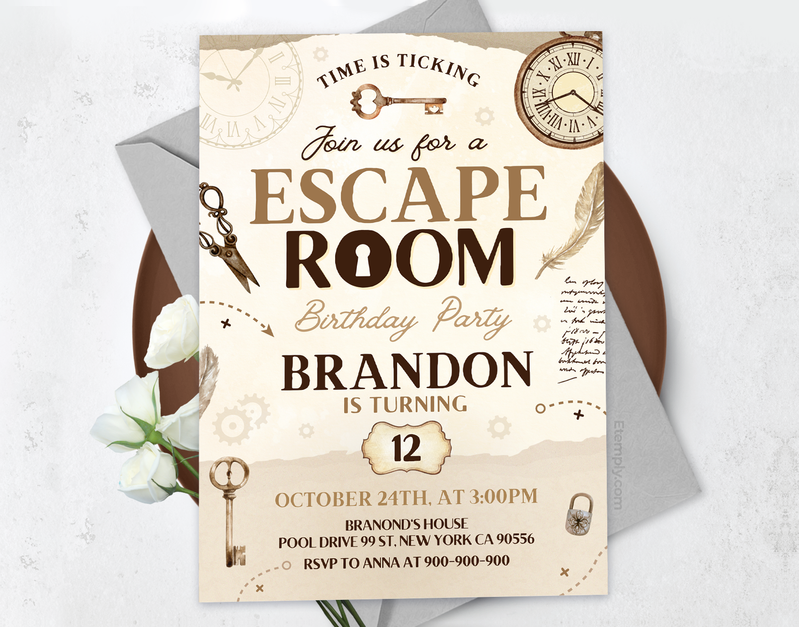 Escape Room Birthday Invitation Etemply