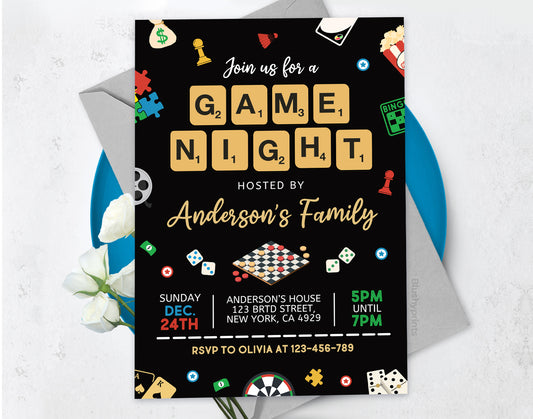 Game Night Invitation Etemply