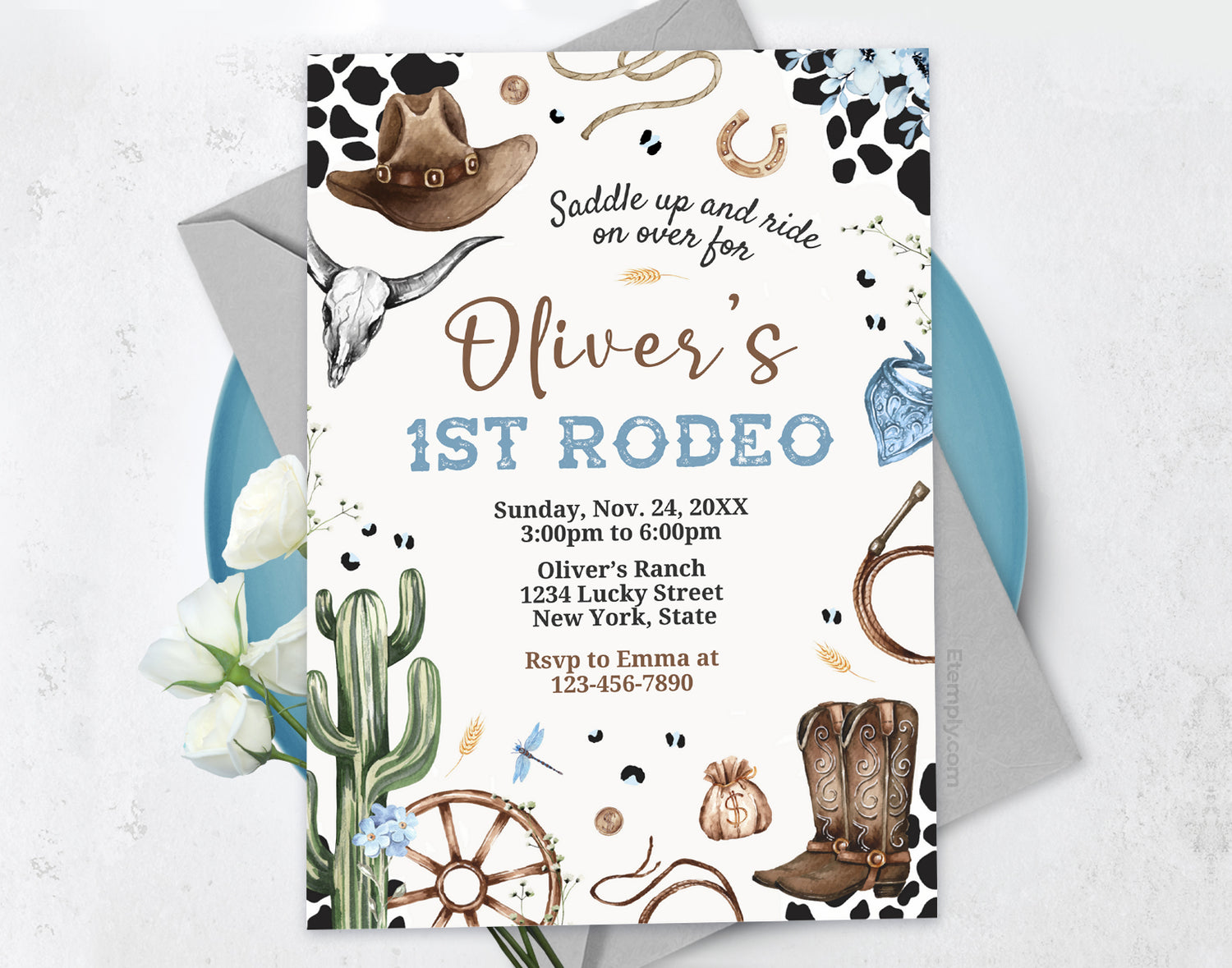 First Rodeo Birthday Invitations