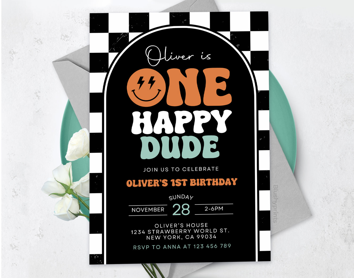 One Happy Dude Birthday Invitations