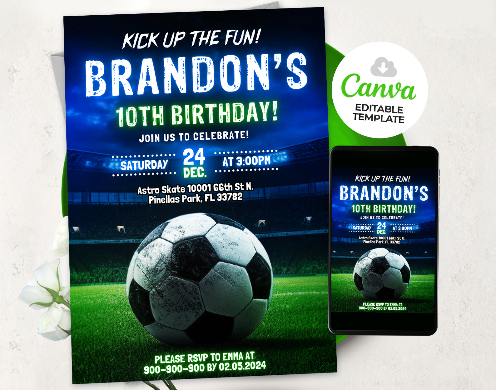 Soccer Birthday Invitation Etemply