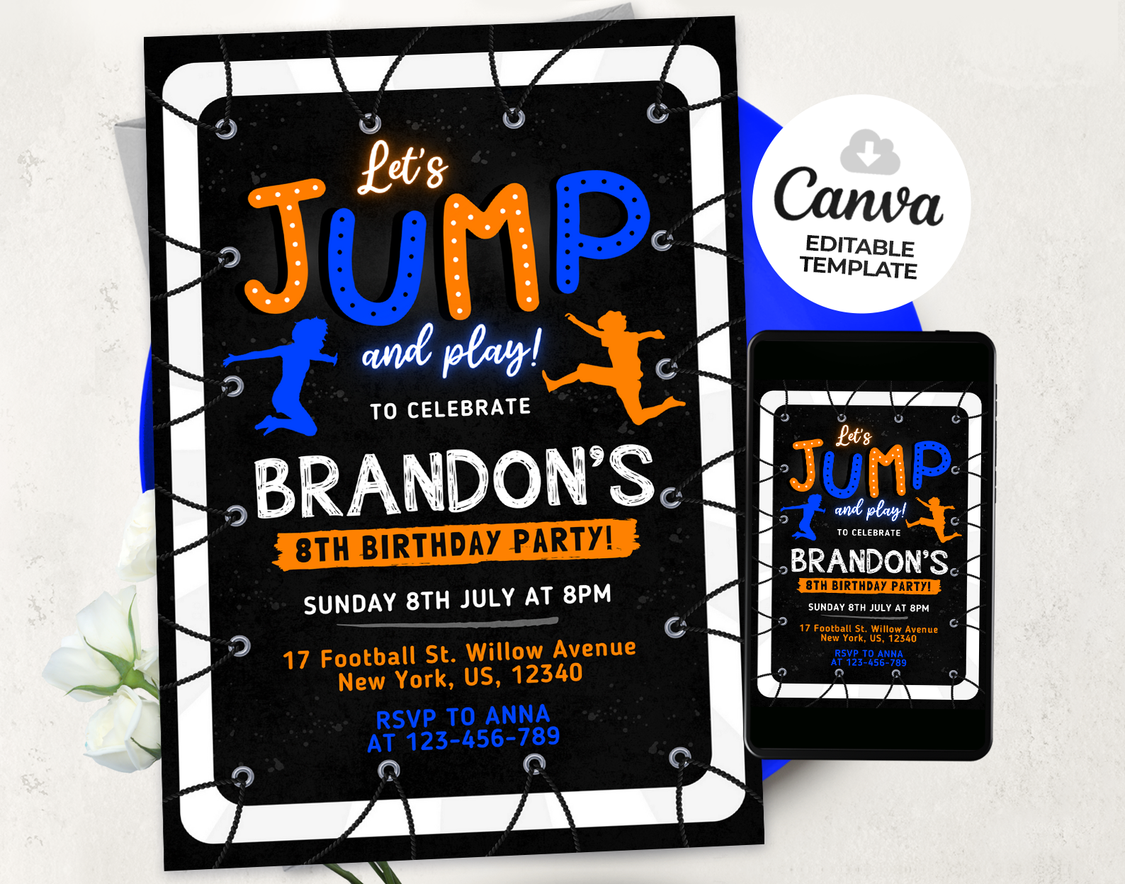 Jump Birthday Invitation Etemply