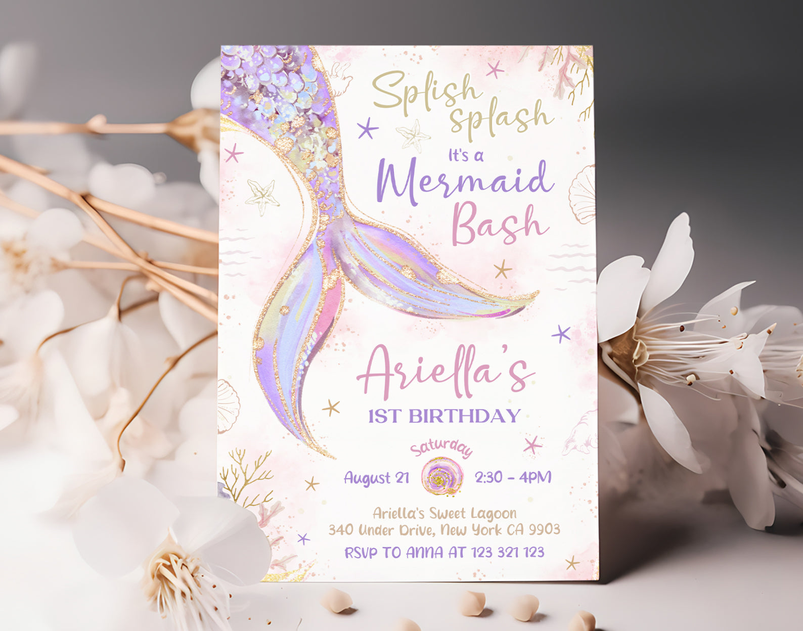 Mermaid Birthday Invitation, Mermaid Party Invite Etemply