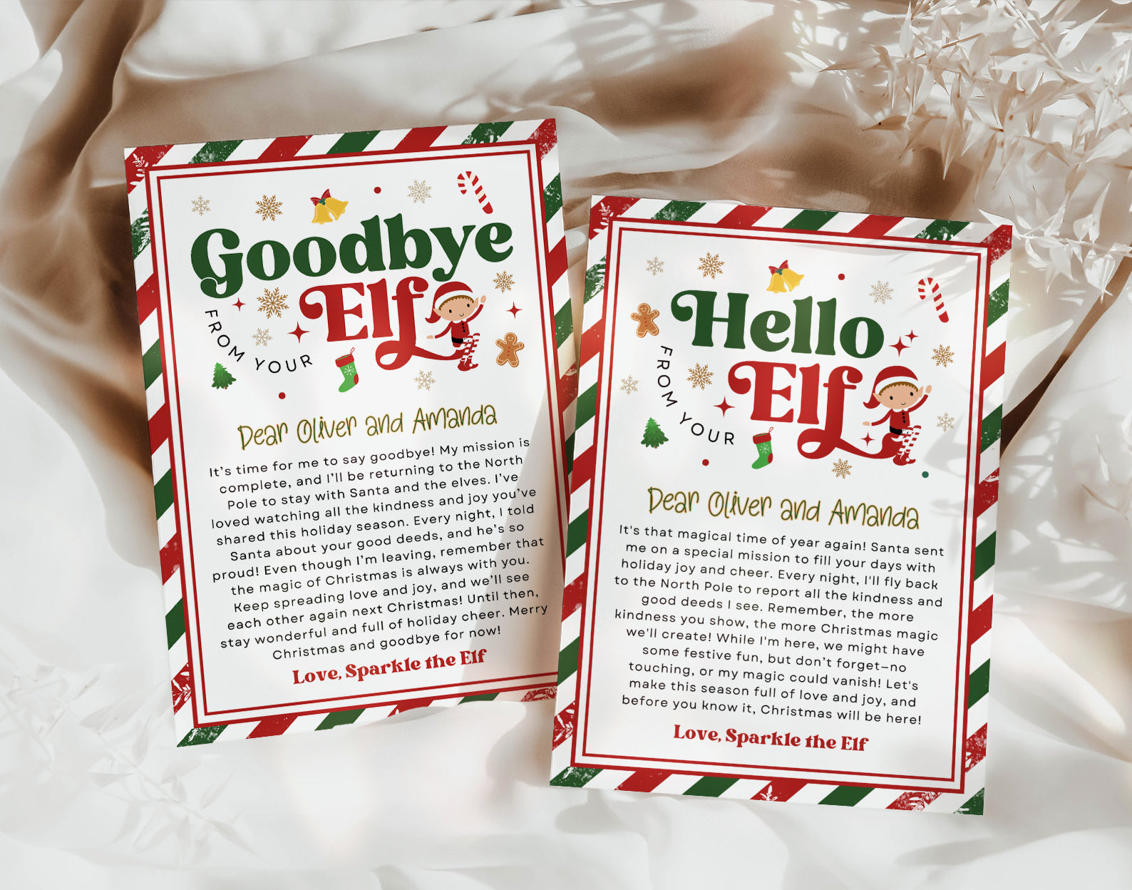 Elf Letter, Elf Arrival letter, Elf Return Letter, Elf I'm Back Christmas Letter Etemply