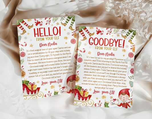 Editable Elf Letters, Elf Arrival letter, Elf Return Letter, Elf I'm Back Christmas Letter Etemply