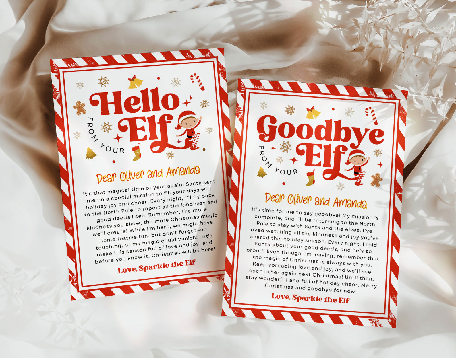 Elf Letters Templates, Elf Arrival letter, Elf Return Letter, Elf I'm Back Christmas Letter Etemply