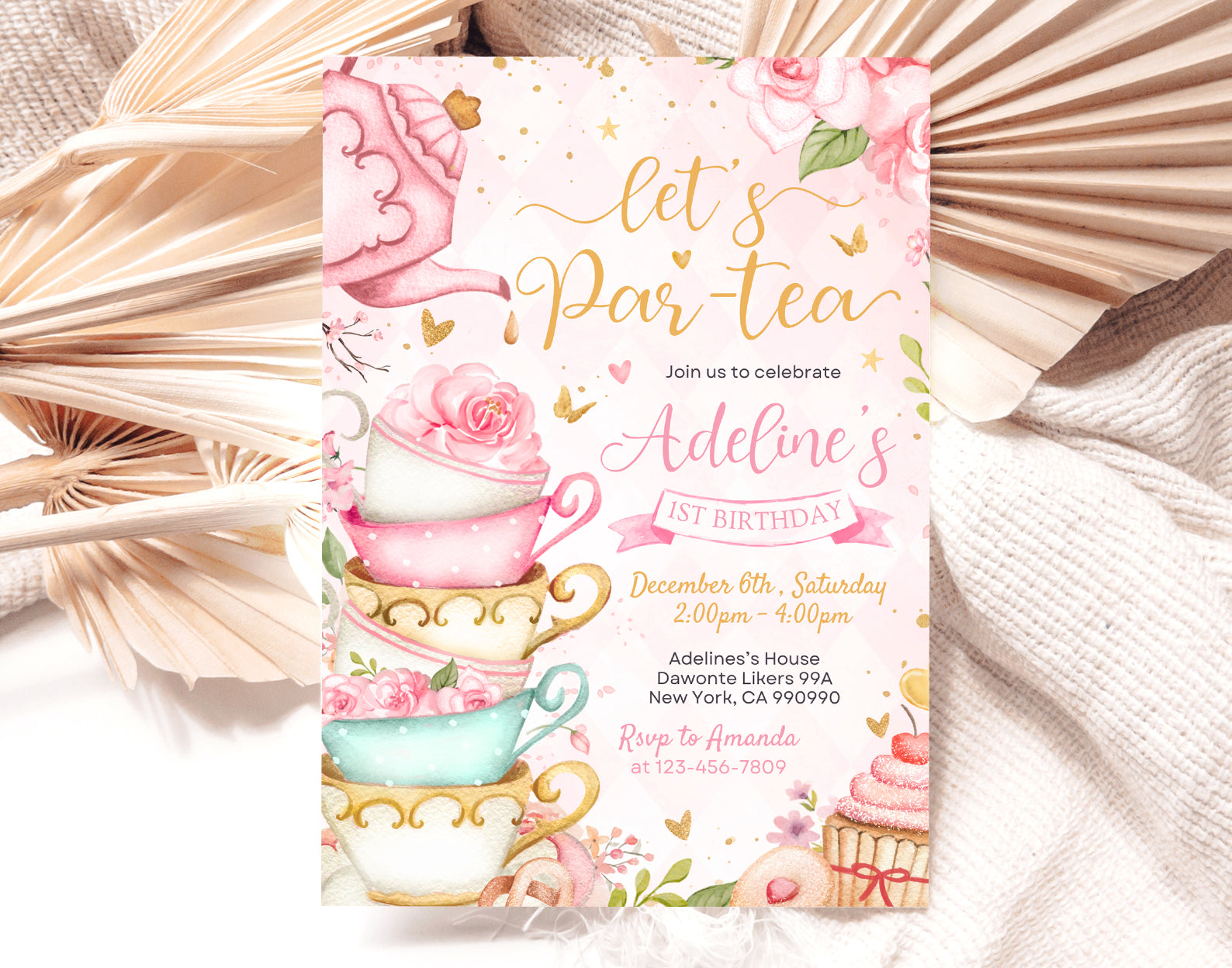 Tea Party Birthday Invitation, Invitation for Tea Party Etemply