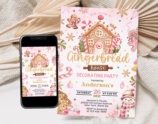 Gingerbread House Invitation, Gingerbread House Party Invite Etemply