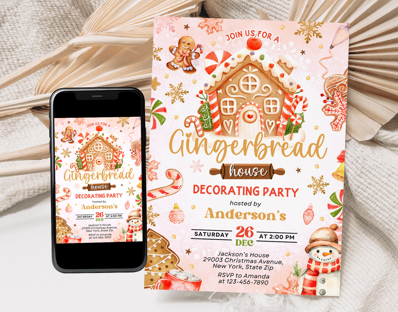 Gingerbread House Invitation, Gingerbread Decorating House Party Invite Etemply