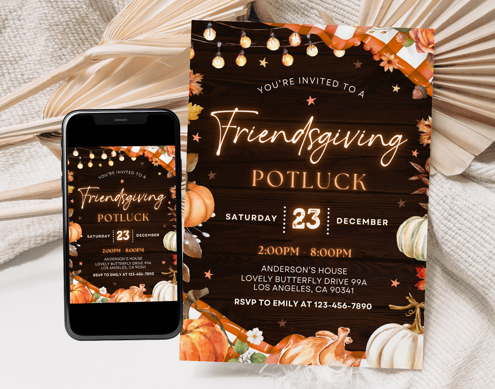 Thanksgiving Invitation Template, Friendsgiving Invitation, Fun thanksgiving invitations Etemply