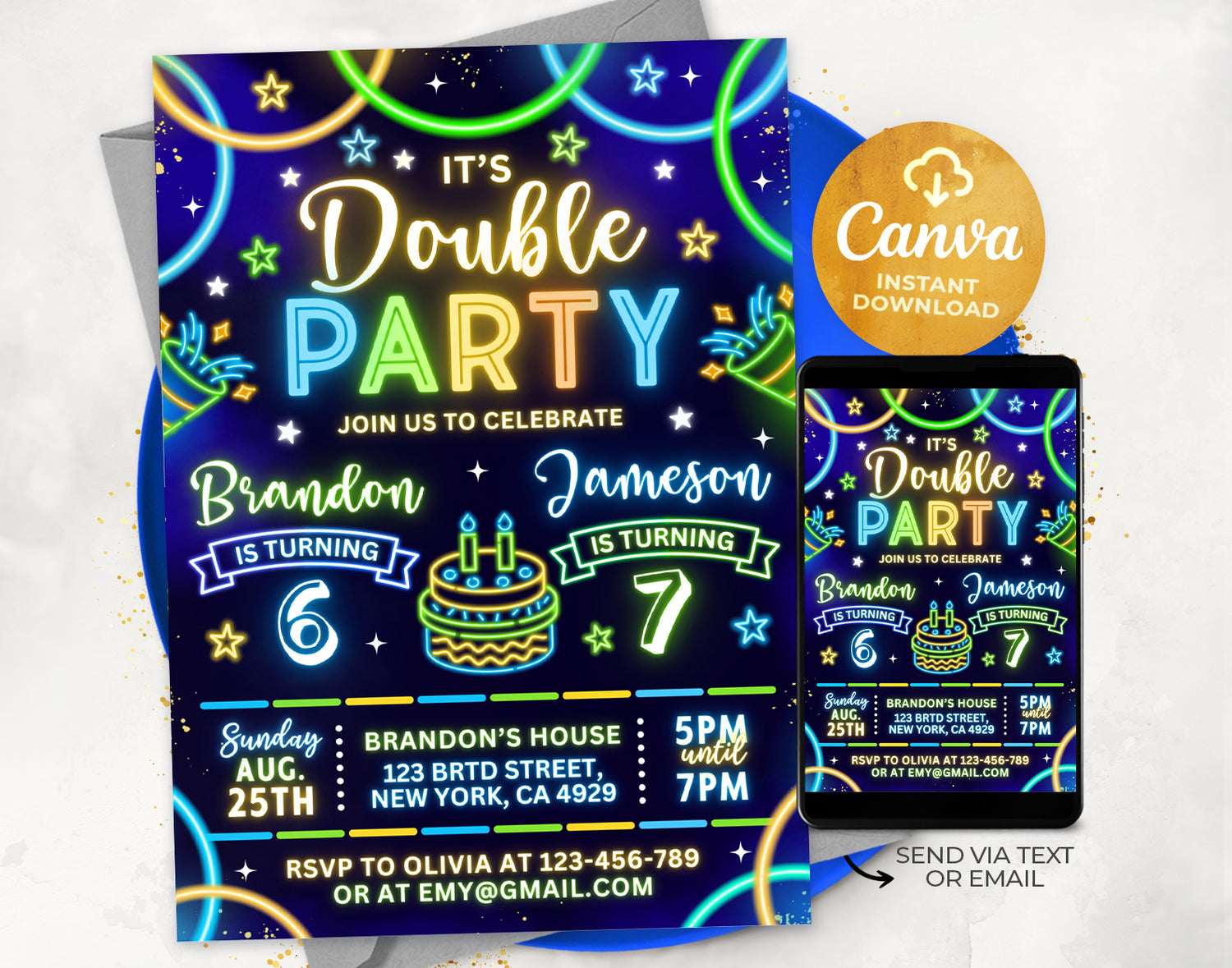 Joint Birthday Party Invitations