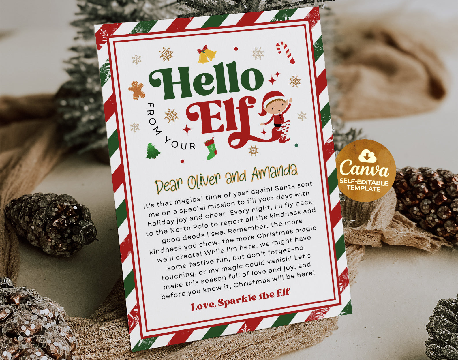 Elf Letter, Elf Arrival letter, Elf Return Letter, Elf I'm Back Christmas Letter Etemply