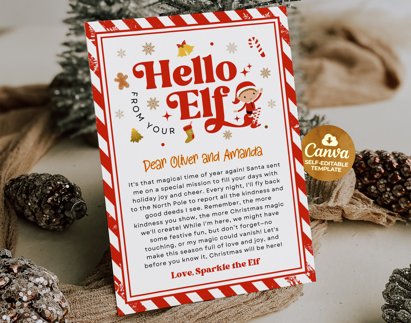 Elf Letters Templates, Elf Arrival letter, Elf Return Letter, Elf I'm Back Christmas Letter Etemply