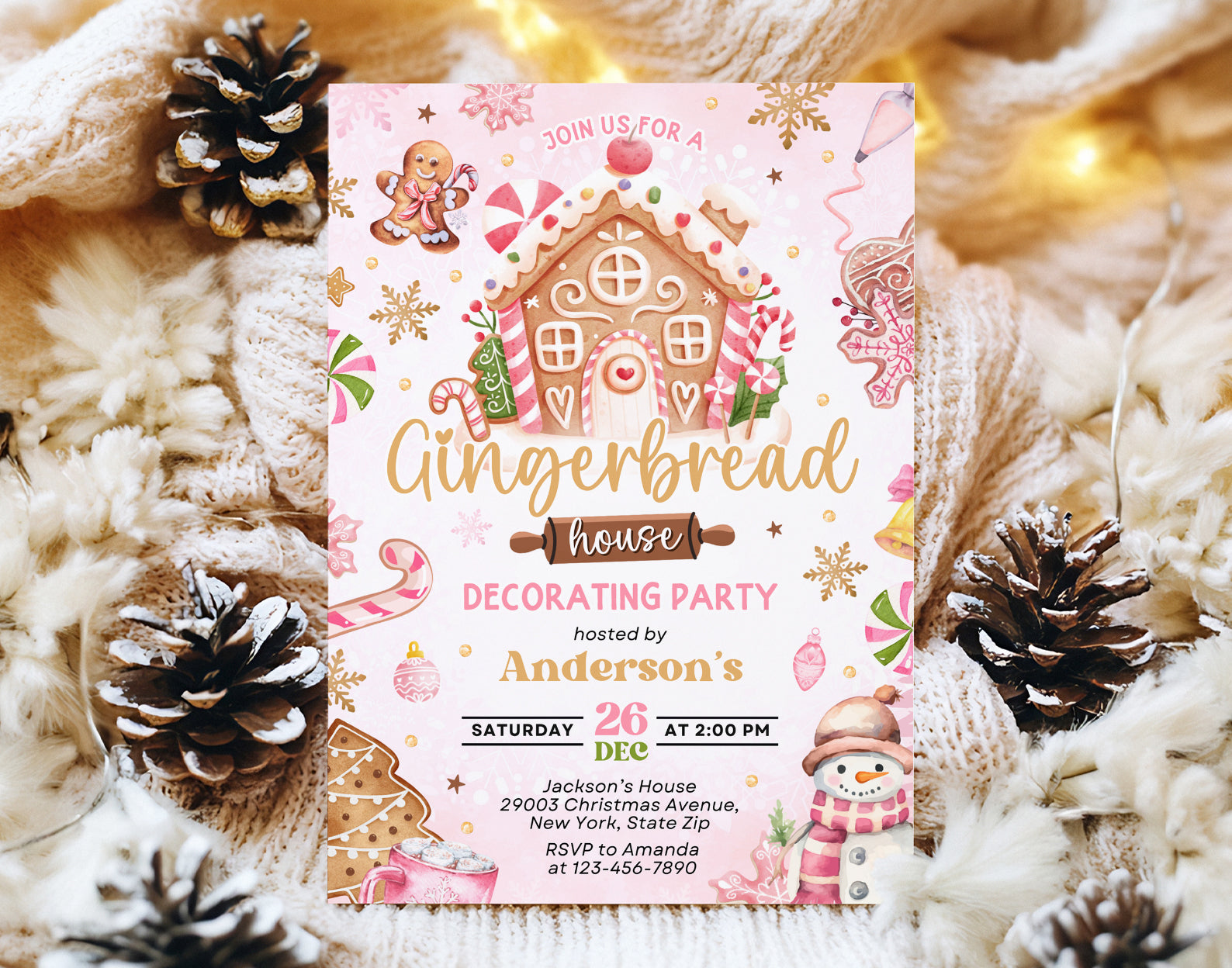 Gingerbread House Invitation, Gingerbread House Party Invite Etemply