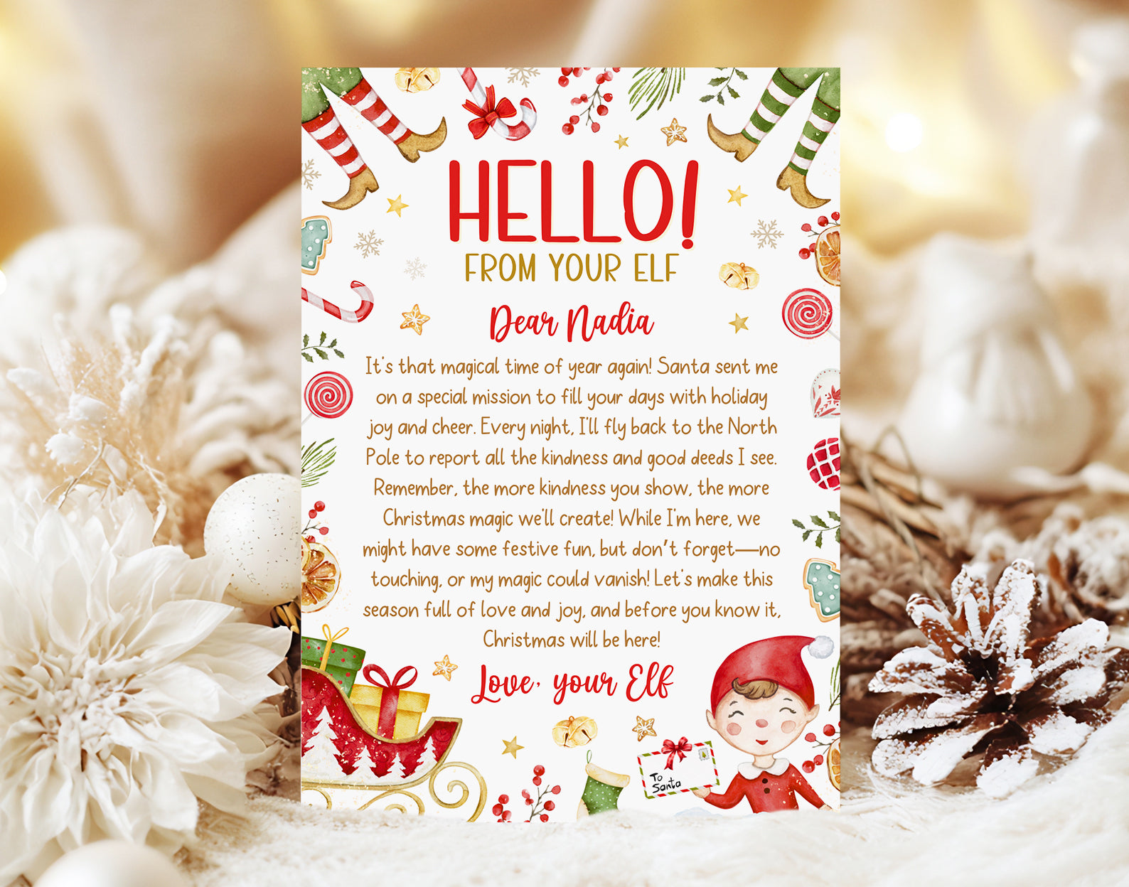 Editable Elf Letters, Elf Arrival letter, Elf Return Letter, Elf I'm Back Christmas Letter Etemply