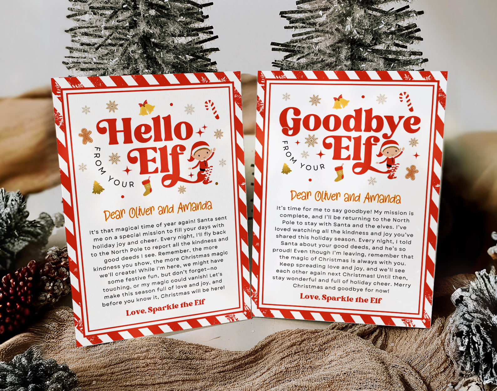 Elf Letters Templates, Elf Arrival letter, Elf Return Letter, Elf I'm Back Christmas Letter Etemply