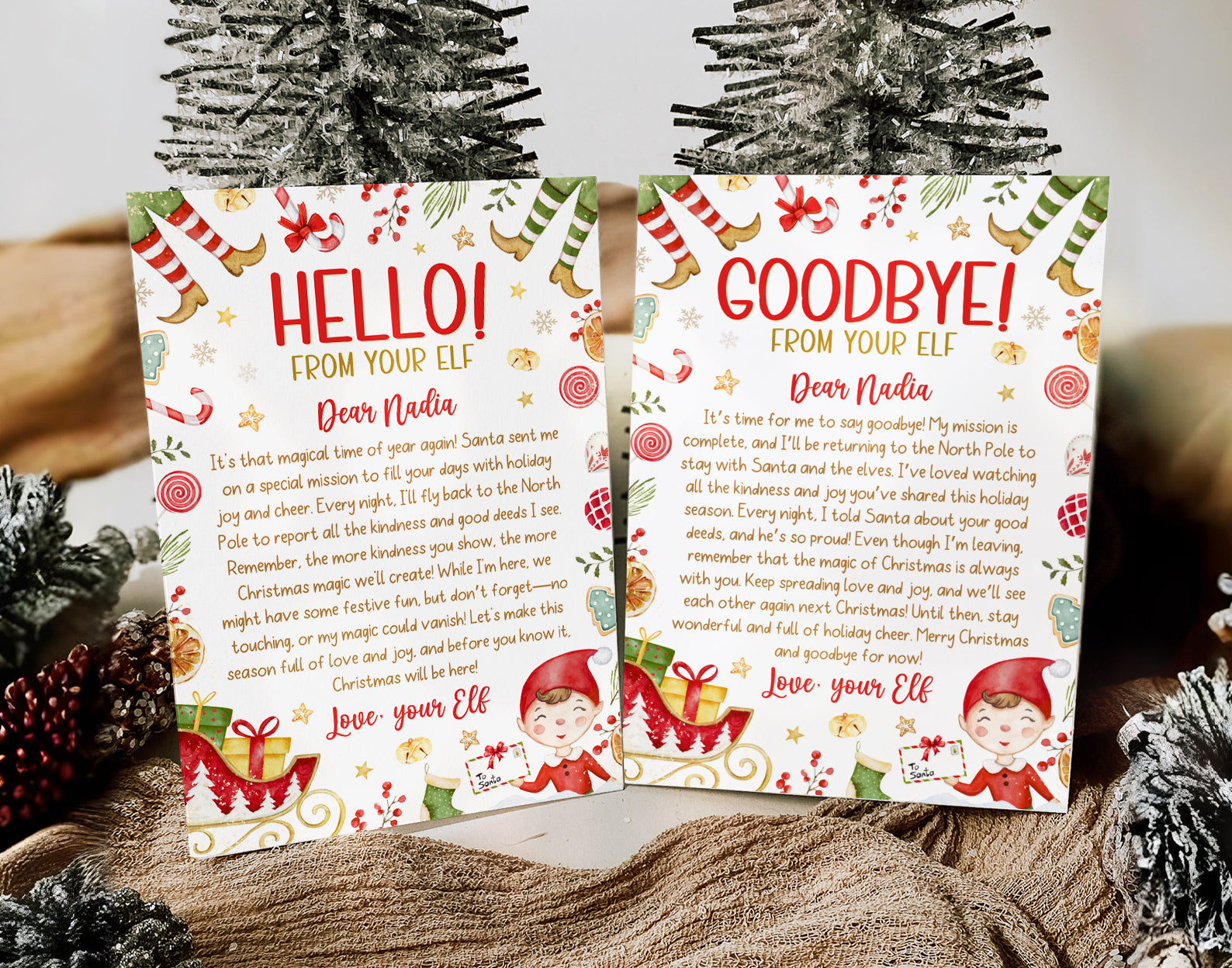 Editable Elf Letters, Elf Arrival letter, Elf Return Letter, Elf I'm Back Christmas Letter Etemply