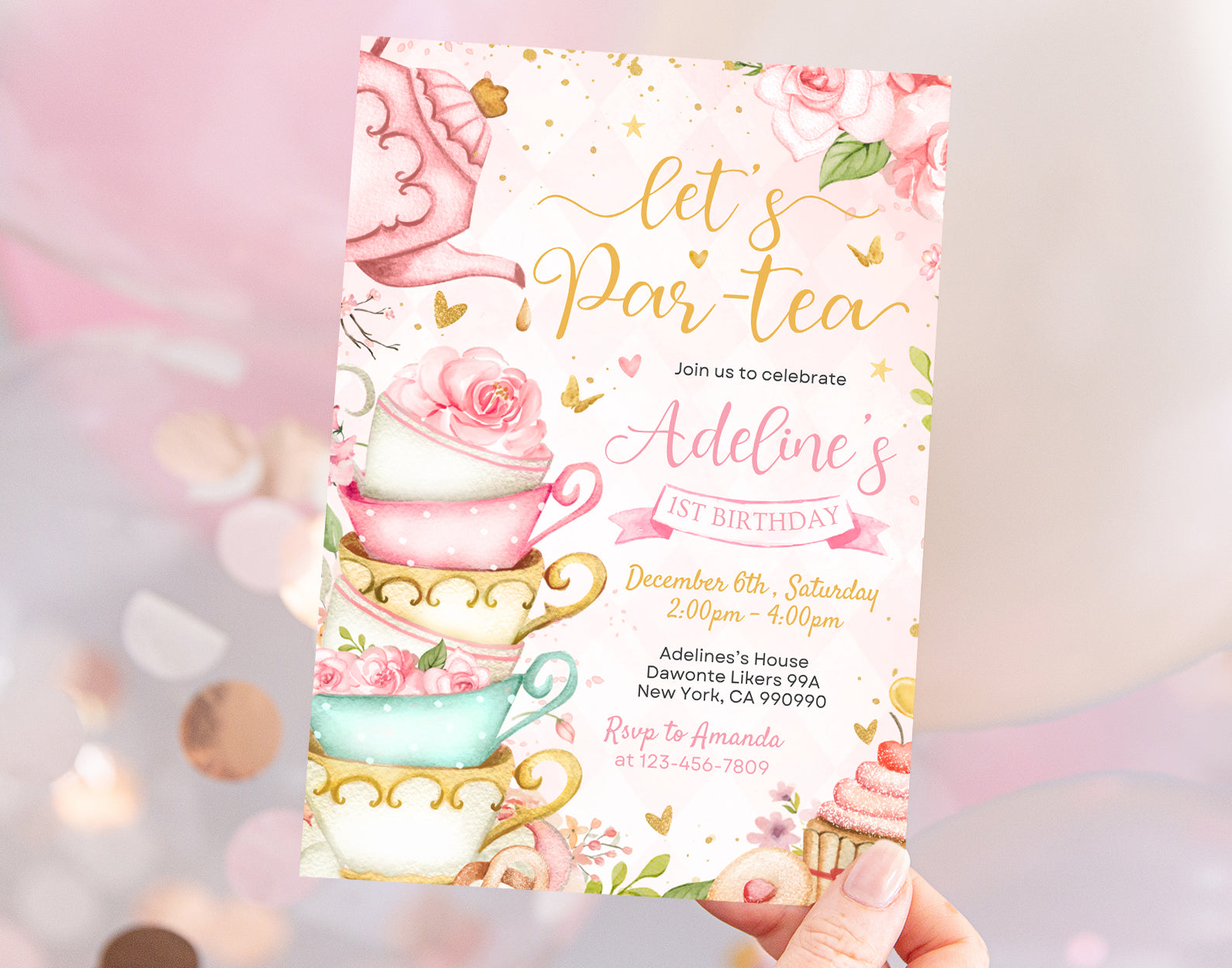 Tea Party Birthday Invitation, Invitation for Tea Party Etemply