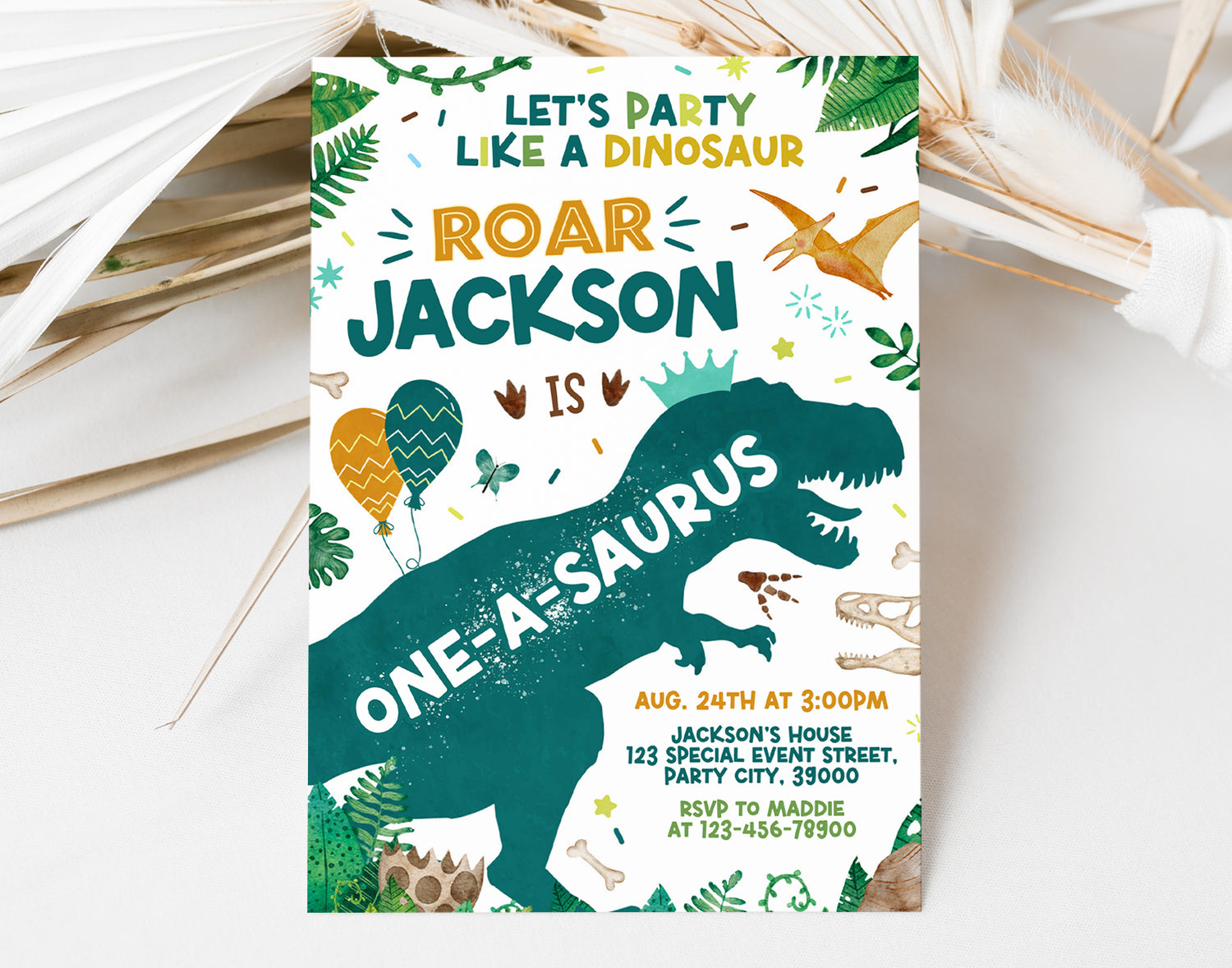 Oneasaurus Birthday Invitations